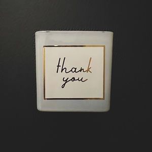 3.2 oz Mandarin Sands “Thank You” Candle in Reflective Gold